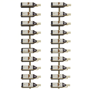 Estante para vino de metal dorado para montar en la pared, capacidad para 10 botellas, juego de 2 piezas, muebles modernos para el hogar - Product Image 1