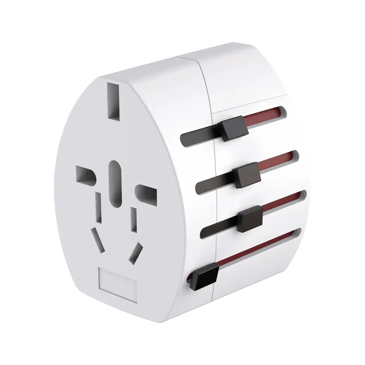 Adaptateur de voyage universel portable avec quatre chargeurs USB intelligents, prises électriques avec 2 usb 100v-250v