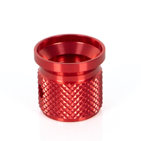 Bouton en aluminium anodisé usiné CNC personnalisé pour interrupteur rotatif amplificateur de commande audio bouton de potentiomètre moleté