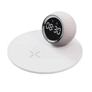 Ornements <span class=keywords><strong>d</strong></span>écoratifs pour la maison <span class=keywords><strong>Station</strong></span> de recharge sans fil 3 en 1 Horloge numérique de bureau Chargeur sans fil Réveil avec veilleuse - Product Image 2