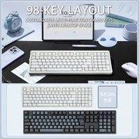 Clavier mécanique Zornher ZH980 Cloud Feather Emerald RGB rétroéclairé avec pavé numérique USB Type-C sans fil 2,4 GHz