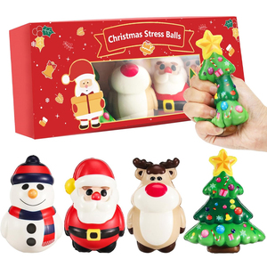 Juguetes Blandos de Mochi Navideños Grandes de 4.2 Pulgadas, Pelotas Antiestrés de Espuma y PU, Juguetes Sensoriales Unisex para Regalo - Product Image 1