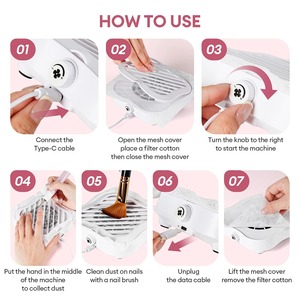 Mini aspirateur à poussière pour ongles 4200PM, extracteur de poussière portable 60W, aspiration 450Pa, ventilateur pour manucure et nail art - Product Image 3
