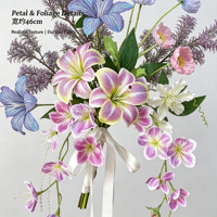 Collection de fleurs artificielles violettes en gros, fleurs en soie artificielles pour la décoration de mariage, fournitures pour fleuristes, ensembles floraux personnalisés