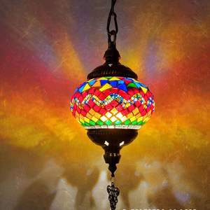 חם מכירה מחומר זכוכית מחומר יד עשה הוביל e14 טורקית פסיפס מנורת פסיפס - Product Image 1