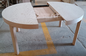 Thiết kế nóng bán hình bầu dục phòng ăn đồ nội thất cao su gỗ MDF Veneer mở rộng bàn ăn - Product Image 4