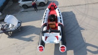 Bateau pneumatique de luxe à grande vitesse CE 19 pieds 580 Orca Tube, coque en fibre de verre, noir, avec grand pont