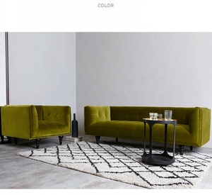 Bắc Âu Chất Lượng Cao Màu Xanh Lá Cây Nhung Sofa Hiện Đại Vải Chesterfield Đồ Nội Thất Nhà Trực Tuyến - Product Image 1