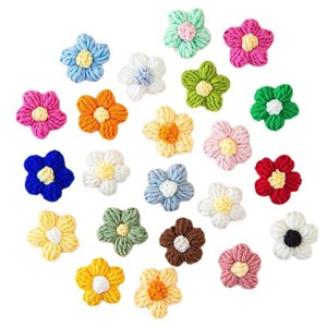 Regalo del Día de San Valentín lana Puff flor ganchillo DIY ramo accesorios tejido a mano 4cm decoración del hogar - Product Image 4