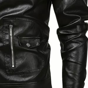 Chaqueta de Cuero Auténtico con Logotipo Personalizado, Chaqueta Bomber Extra Grande, Chaqueta de Cuero de Gamuza Marrón Oscuro - Product Image 5