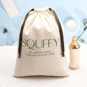10*15cm Cotton Linen Drawstring Bags Custom Logo Size Environmental Cotton Canvas Fabric Packing Dust Pouch - Product Image 1