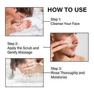 Commercio all'ingrosso da <span class=keywords><strong>uomo</strong></span> Aloe Vera Scrub per il <span class=keywords><strong>viso</strong></span> pulizia profonda <span class=keywords><strong>crema</strong></span> esfoliante con burro di karité per la pelle luminosa - Product Image 5