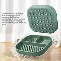 Bol de Nourrissage Lent en Silicone Personnalisé pour Animaux de Compagnie, 3 Compartiments Anti-ballonnements, avec Base à Ventouse pour Chiens et Chats