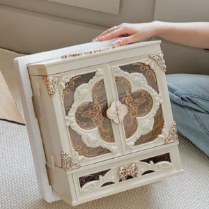 Luxury Handmade Wooden Gift <b>Box</b> with Embossed Floral Design Exquisite Decorative <b>Storage</b> Cabinet for Promotional Novelty Gifts - Product Image 1
