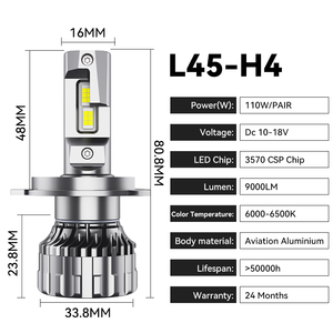 Ampoule de phare de voiture LED H4 H7 H11, kit d'ampoules de phare LED, automobile, super lumineux, 104W 10000LM, <span class=keywords><strong>faisceau</strong></span> haut, <span class=keywords><strong>faisceau</strong></span> bas, 9012 9007 9006 - Product Image 4