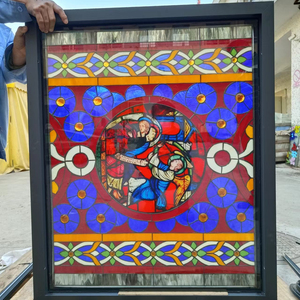 Mosaïque décorative solide et creuse personnalisée, style <span class=keywords><strong>Tiffany</strong></span>, vitrail chinois pour mur-rideau - Product Image 1