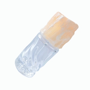 ขวดน้ำหอมแก้วทรงกลมพร้อมฝาหินยิปซั่มสีส้มธรรมชาติ - Product Image 2