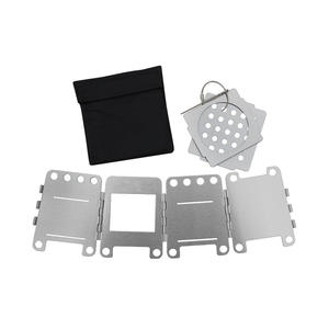 Portable à double usage Mini four à barbecue à gaz en acier carte enfichable poêle à bois pliable pour escalade pique-niques Camping randonnée - Product Image 6