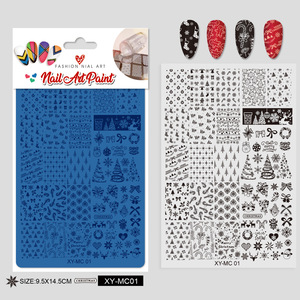 Nouvelle série de <span class=keywords><strong>Noël</strong></span> 2025 : Plaques de stamping pour nail art en acier inoxydable écologique – Motifs rennes et sapins pour transfert d'images - Product Image 6
