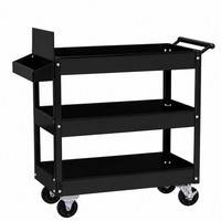 Chariot d'atelier mécanique à 3 niveaux avec roulettes, boîte à outils, étagères de garage pour le rangement d'accessoires de véhicules