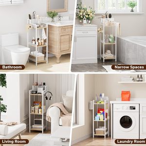 Soporte <span class=keywords><strong>de</strong></span> papel para <span class=keywords><strong>secador</strong></span> <span class=keywords><strong>de</strong></span> pelo <span class=keywords><strong>de</strong></span> metal y madera <span class=keywords><strong>de</strong></span> 3 niveles, delgado, <span class=keywords><strong>de</strong></span> <span class=keywords><strong>pie</strong></span>, para espacios estrechos, organizador lateral para inodoro y baño, para el hogar - Product Image 6
