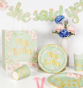 Factory Direct 9" <b>Disposable</b> Paper <b>Plates</b> for Wedding Party Occasions-'She Said Yes' Feature - Product Image 4