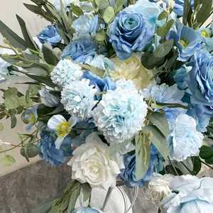 Boule de fleurs artificielles pour arrangements floraux de mariage, décoration florale pour fêtes à domicile, fleurs de table roses blanches pour toile de fond - Product Image 2