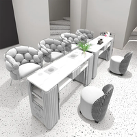 Ensemble table et chaise de manucure de luxe moderne, chaise rembourrée Cloud, table de salon de manucure avec tiroirs de rangement pour salon de beauté