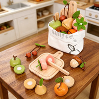Jouets éducatifs en bois pour enfants en gros, ensemble de fruits à découper Montessori pour la maternelle et la garderie