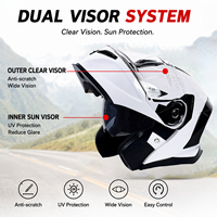 Casque de moto modulable certifié DOT YM en promotion, casques intelligents LED ABS pour vélos électriques tout-terrain, vente en gros