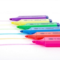 SIPA SH889 Surligneur 7 couleurs Pointe biseautée Stylo marqueur Adultes Enfants Fournitures scolaires et de bureau Grand réservoir d'encre Non effaçable