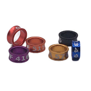 Anillo de aluminio puro para el pie con diseño de palomas y loros, anillo de identificación para bebé y pájaro - Product Image 1