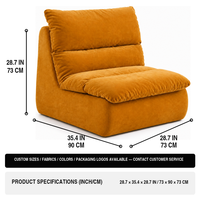 Canapé de sol moderne en chenille, fauteuil paresseux rembourré en mousse, chaise longue confortable pour salon et chambre à coucher, meuble d'appoint.