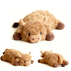 Vente chaude 2025 : <span class=keywords><strong>Peluche</strong></span> vache longue et moelleuse, brodée, réaliste, adorable, couverture réconfortante pour enfants, rembourrage en coton PP super doux, maille - Product Image 1