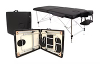 Nouvelle arrivée, lit de spa populaire, table de massage pliable portable noire, table de massage en aluminium, table de massage de salon
