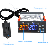 STC-3028 Customizable ODM Temperature Humidity Controller NTC Sensor 12V 24V 220V Plastic Material for Temperature Instruments