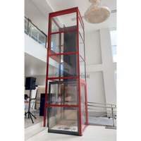 Ascenseurs résidentiels privés pour maisons à 2 étages, ascenseur domestique avec double porte automatique et cabine en verre