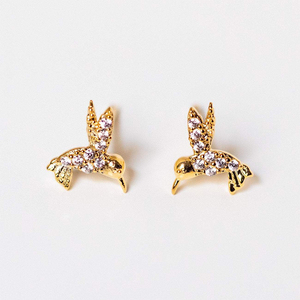 CANNER Vente en gros de boucles d'oreilles en argent sterling 925, motif oiseau Robin mignon, plaqué or 18 carats, mini boucles d'oreilles pour enfants et adultes - Product Image 3