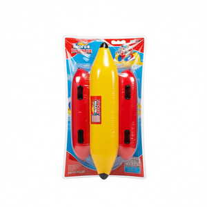 Pompe à air électrique incluse, bateau banane gonflable rouge + jaune pour 3 personnes, sac de transport, kit de réparation, modèle D0100XUJJEG pour le rafting - Product Image 1