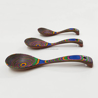 Ensemble de 3 louches en bois de Pakkawood, grandes louches à soupe pour la cuisine, cuillères en bois, ustensiles de cuisine, cuillère pour cuisiner