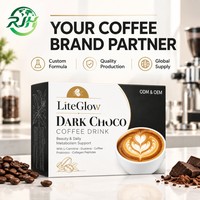 Boisson au café instantané au chocolat noir OEM ODM avec L-Carnitine, Guarana, Probiotiques, Collagène en peptides, 10 sachets de 100g