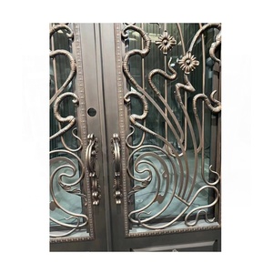 Nouveau design unique fer art porte d'entrée rupture thermique - Product Image 1