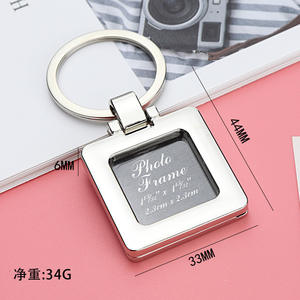 พวงกุญแจกรอบรูปขนาดเล็กแบบกำหนดเอง ฝาครอบตกแต่งหรูหรา แผ่นปะสองด้าน รูปหัวใจ โลหะผสม แฟชั่น ใช้งานได้จริง - Product Image 3