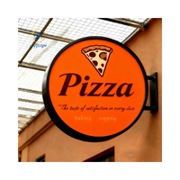 Panneau publicitaire pour restaurant, enseigne de magasin, enseigne en métal avec logo imprimé en 3D, boîte à lumière LED rotative, enseigne décorative en aluminium pour entreprise