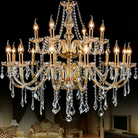 Lustres de plafond LED réglables en hauteur, tendance, chromés, contemporains, de style français vintage, modernes, dorés, en cristal, pour hôtels, de la marque DUOMEIJU