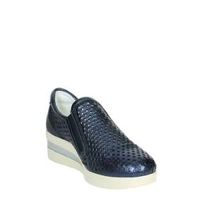 Cinzia Soft, baskets à talon compensé en cuir perforé bleu pour femme, taille 39 - Product Image 4