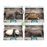 Modèle d'animal sauvage en vinyle tortue éléphant panda hippopotame, animaux en peluche rembourrés de coton