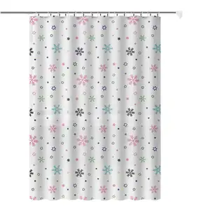 Factory direct sale PEVA waterproof shower curtain dry and wet separation perforation-free bathroom hanging curtain