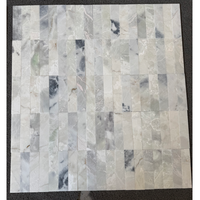 Mosaïque de marbre blanc gris naturel, résistante à l'eau et aux intempéries, brossée et polie, pour piscines et murs