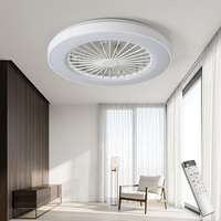 Ventilateur de plafond de chambre à coucher au design moderne, lumière CCT réglable, 220V, 18 pouces, 40W pour la lumière et 20W pour le ventilateur